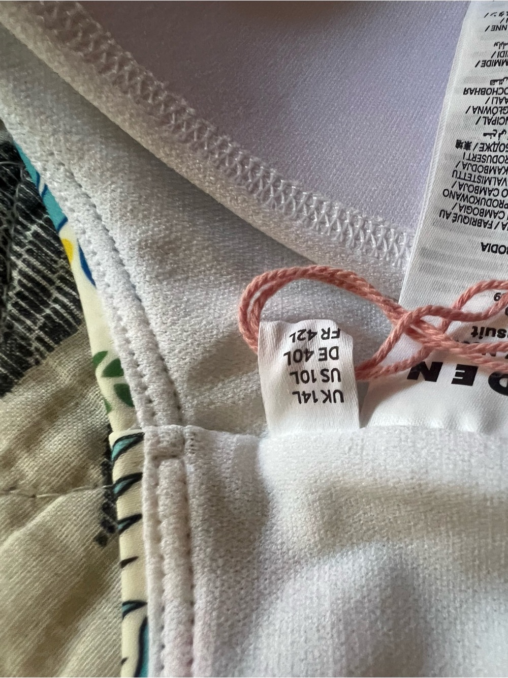Boden Porto Swimsuits, 10 long (tall), Citrus Vine Tile Multi, new with tags!! - Picture 9 of 9